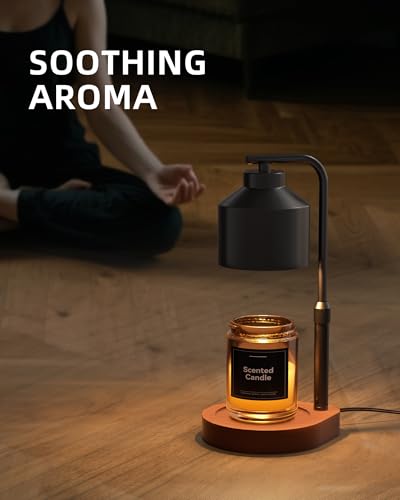 Candle Warmer Lamp with Timer & Dimmer for Yankee Candles, Adjustable Height Candle Warmer for Jar Candles, Wax Melt Lamp for Home Decor & Gifts, Black, 2 Bulbs - Image 5