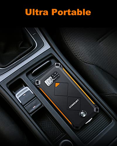Acmount Battery Jump Starter 3000A, [Jump Start All In Seconds] 12V Portable Car Jump Starter, Compact Jump Starter Battery Pack Up To 10.0L Gas And 8.0L Diesel Engine With Lcd And Led Light #TOP6