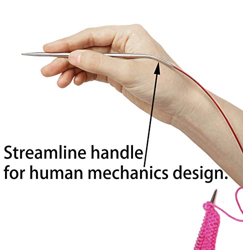 Image of Size 15 Circular Knitting Needles 40 Inch Metal Large Round Needles for Magic Loop Blankets Sweaters Scarves Stainless Steel 100 cm 10 mm, for Beginners & Knitters