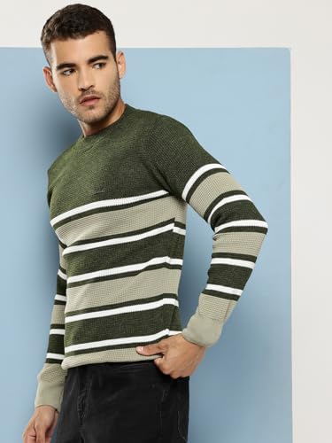 Image of Aarika Mens Winter Wear Cream Colour Solid Woolen Sweater
