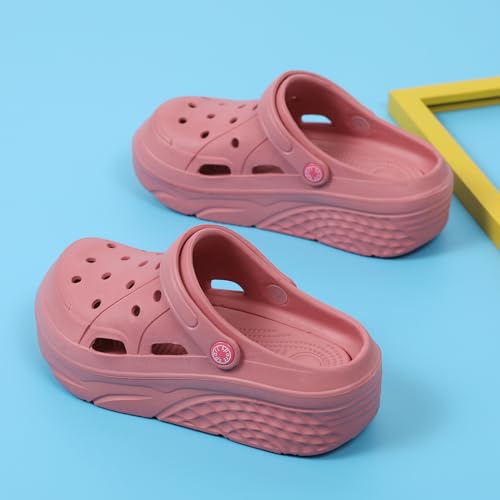 Image of FLIOZY Women's Gardener Platform Clogs Slippers Hight Heels Mules Clog Wedge Sandals Outdoor Beach Shoes