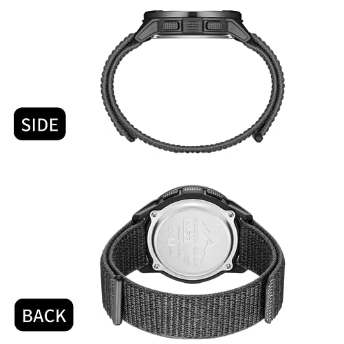 CakCity All-Black Tactical Sports Watch for Men and Women - Waterproof Digital Watch with Compass, Pedometer, and Stopwatch - Image 3