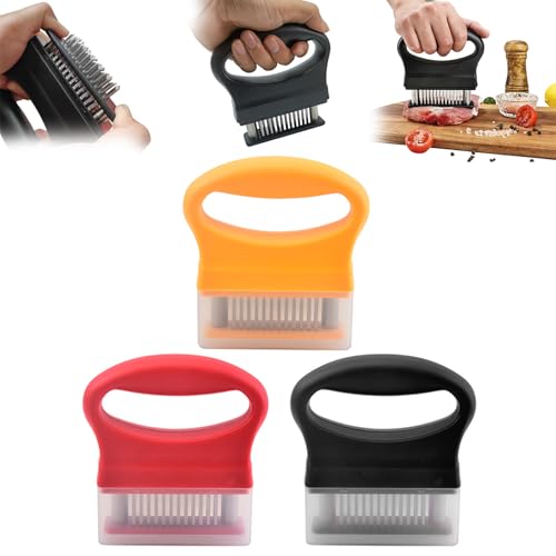 Meat Tenderizer with 48 Stainless Steel Ultra Sharp Needle Blades Heavy Duty Cooking machine, Detachable Kitchen Cooking Tool Be