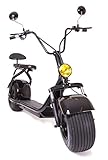 eDrift UH-ES295 Electric Fat Tire Scooter Moped with Shocks 1500w Hub Motor 24MPH Harley E-Bike (Black, 10AH 20 Miles Range)