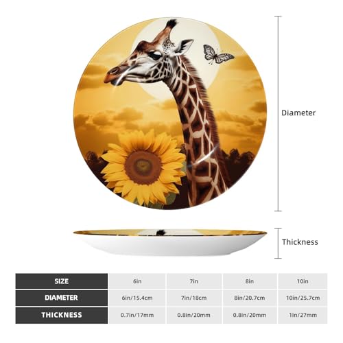 Assiette décorative porcelaine 25cm avec support inclus