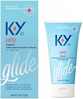 K-Y Jelly Personal Lubricant, Body-Friendly Water-Based Formula, Safe for Anal Sex, Safe to Use with Latex Condoms. Glide into a Wetter, Better Experience Every Day. For Men, Women, Couples, 4 FL OZ