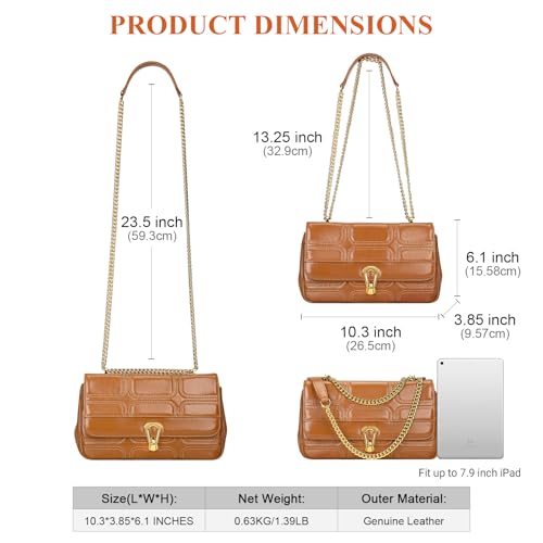 Image of Over Earth Quilted Leather Crossbody Bags for Women Chain Shoulder Purse