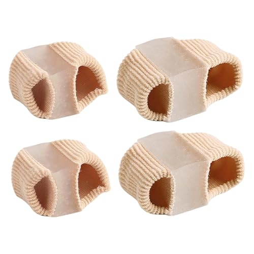 Image of LUVINA Gel Toe Separators for Bunions - Breathable Fabric Toe Spacers with Gel Lining for Bunion Pain Relief & Hammer Toe Correction - 2-Loop Design for Men & Women (2, S + L)