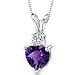 14 Karat White Gold Heart Shape 0.75 Carats Amethyst Diamond Pendant