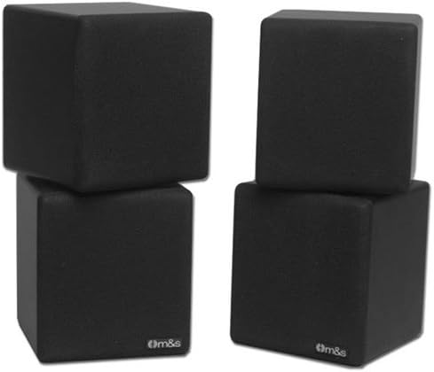 M&S Systems MNCXB Mini Dual cube Platinum Home Theater Speakers, Pair (Black)