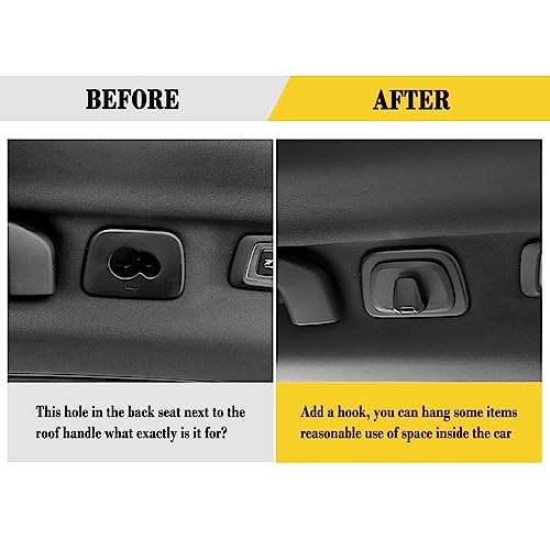 OFBAND 2PCS Roof Car Hooks,Car Hooks for Purses and Bags Compatible with Volvo XC40 XC60 XC90 S60 S90 V60 V90,Car Essentials Coat Hooks for Hanging Clothes,Bags,Umbrellas (Black/2pcs)