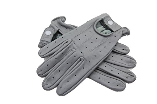 Soft Leather Men's Driving stylish Fashion Gloves (Grey, X-Large)