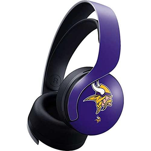 Skinit Decal Gaming Skin Compatible with Pulse 3D Wireless Headset for PS5 - Officially Licensed NFL Minnesota Vikings Retro Logo Design