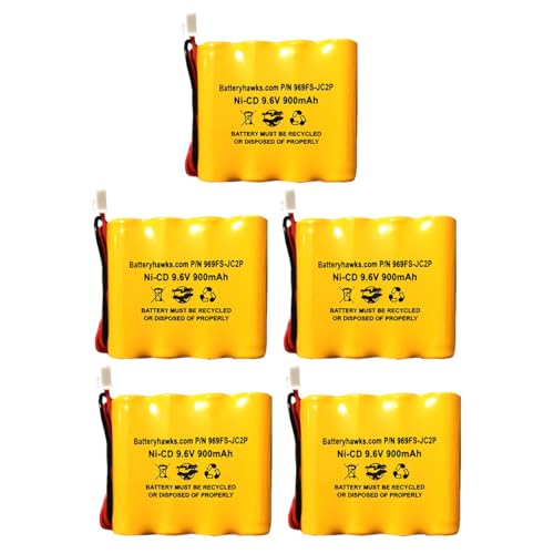 (5 Pack) 9.6v AA900mAh Ni-CD 9.6v AA700mAh OSA256 Ni-CD Exit Sign Emergency Light Battery Pack Replacement