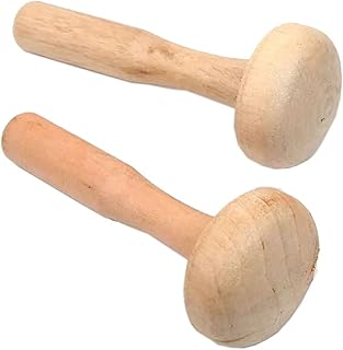 2Pcs Wooden Mushroom Roller Paper Printing Ink Rubbing Printmaking Tool for Art Craft Supplies