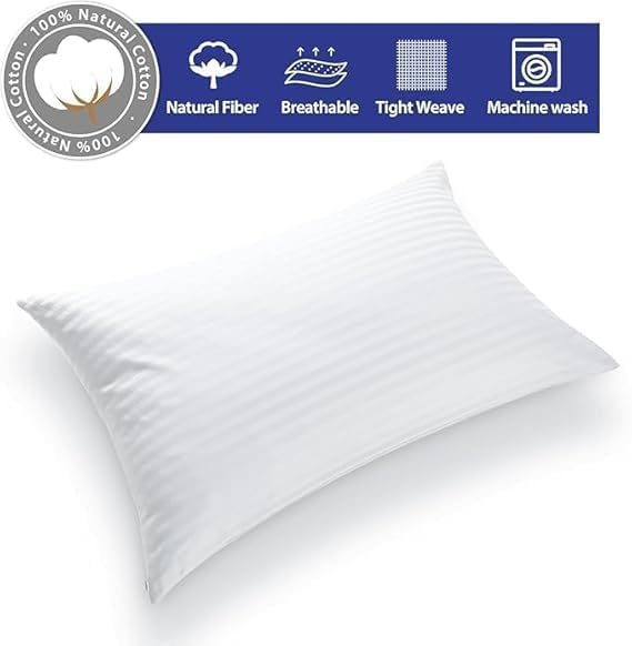 Image of MINIMART Microfiber Pillows Set 2, Soft Adjustable Pillow for Sleeping - 16 x 24 Inches -White (2, White, King (U.K. Standard S0-2