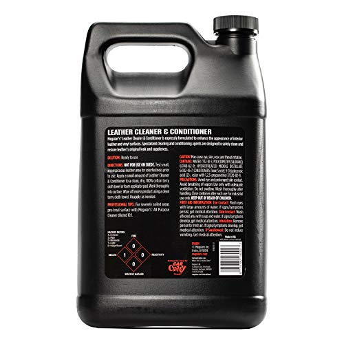 Image of Meguiar's Professional D180 Detailer Leather Cleaner & Conditioner, 1gal | Car Interior Cleaner and Conditioner for Car Interiors, Safe and Effective on Leather & Vinyl Surfaces