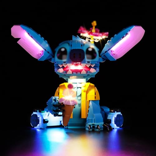 Kyglaring Light Kit for Lego Disney Stitch Toy Building Kit, Disney Stitch 43249 Lego Light Kit to Upgrade Building Model Set - NO Blocks Set (Classic Version)