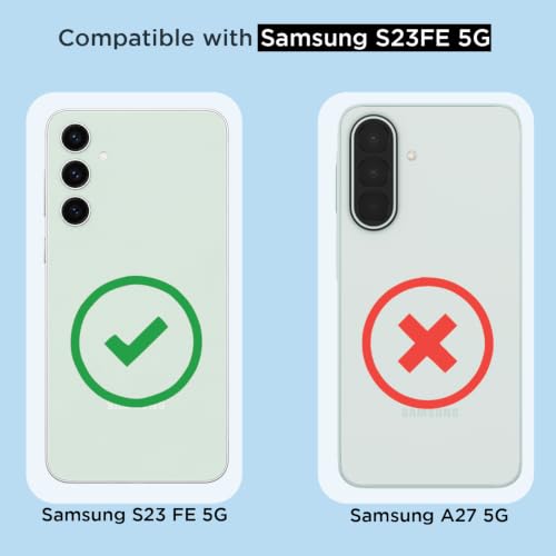 Image of Outlouders Back Cover for Samsung Galaxy S23 FE 5G Clear Transparent PC + TPU Bumper Case with Raised Edges for Shockproof Protection (Transparent)