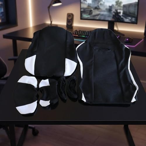 Funda para silla de computadora protector lavable antitirones con cubiertas de reposabrazos 5