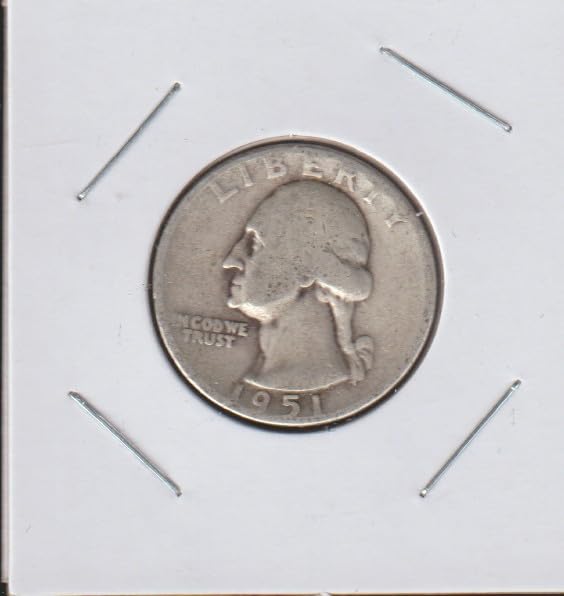 1951 D Washington (90% Silver) Quarter Very Good