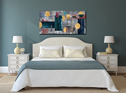 Gugika Minimalist Wall Art For Living Room, Abstract Canvas Wall-Art For Bedroom, Modern Geometric Print Picture, Wall Decor For Office, Stretched And Framed Ready To Hang Painting Artwork Size 40X20 #TOP5