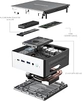 MINIS FORUM NAB6 Lite Mini PC, Core i5-12600H 12 Kerne/16 Threads Prozessor bis zu 4,5 GHz, Iris XE Grafik, 16 GB DDR4/512 GB PCIe4.0 SSD, 2xHDMI/2xUSB-C/2xRJ45 2.5 LAN, USB 3.2 x 2 – Ansicht 7