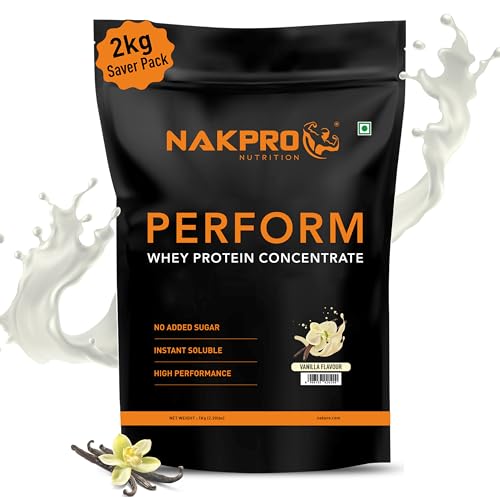 Image of NAKPRO NUTRITION Perform Whey Protein Concentrate | 2kg Vanilla | 24g Protein, Trustified Certified
