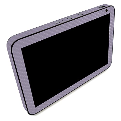 Image of MightySkins Carbon Fiber Skin Compatible with Amazon Echo Show 8 (Gen 2) - Solid Lavender | Protective, Durable Textured Carbon Fiber Finish | Easy to Apply | Made in The USA
