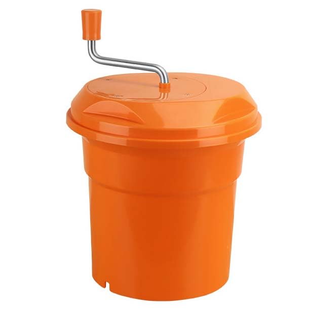 Centrifugador de ensalada, secador de verduras con manivela con mango de acero inoxidable para cocina, no necesita electricidad