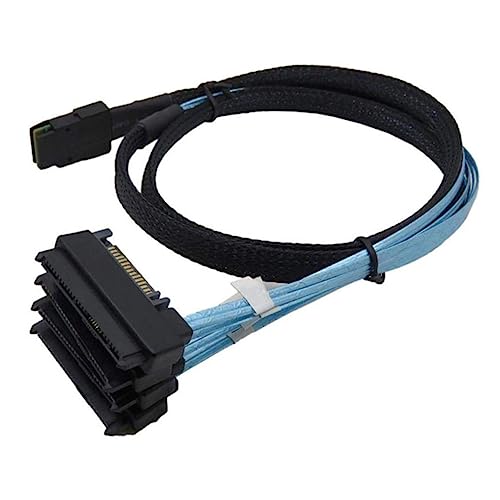 Happyyami 0.5m Cable Mini Sas Con Conector Recto y Cierre De Inoxidable Para Conexión Interna Ssd y Compatible Con Controladores y Pcie Cable De Datos Fiable Para Almacenamiento