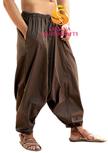 SARJANA HANDICRAFTS Men's Cotton Solid Harem Pants Yoga Trousers Hippie2