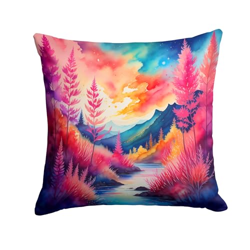 Caroline's Treasures DAC1926PW1414 Colorful Astilbe Fabric Decorative Pillow Machine Washable, Indoor Outdoor Decorative Pillow for Couch, Bed or Patio, 14Hx14W