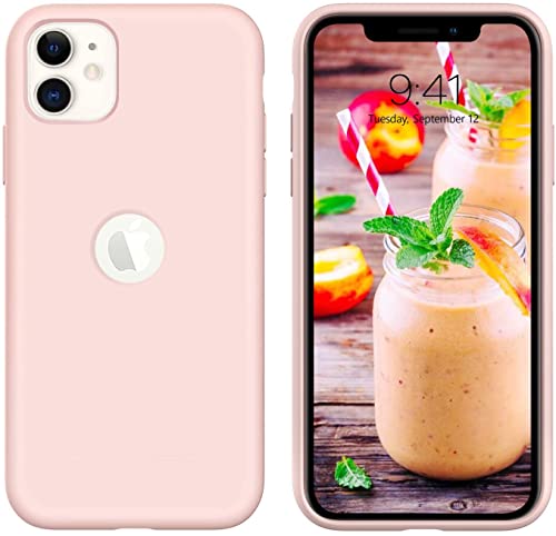 Image of VONZEE Liquid Silicone Soft Back Cover for iPhone 11 Case, Shockproof Slim Camera & Full Body Protection Non Yellowing Cover with Microfiber Lining & Logo Cut (6.1 Inch) -Pink