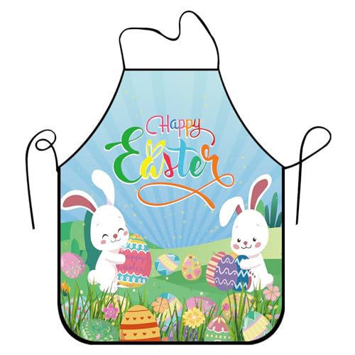 Bonieset Funny Seasonal Holiday Apron, Adjustable Kitchen Cooking Apron for Women Men Grill BBQ Baking Gardening, Easter, Medium