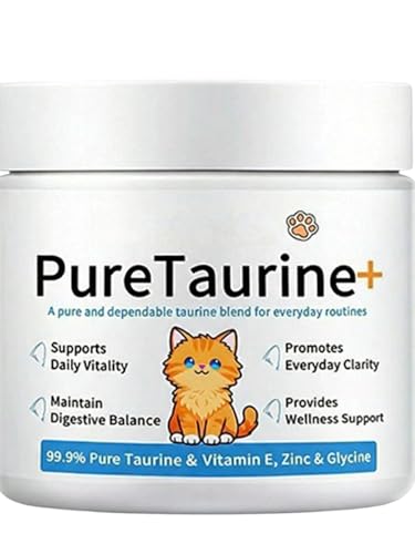 Topassion Taurin Pulver F&uuml;r Katzen 200g Nahrungserg&auml;nzungsmittel F&uuml;r Katzen Taurin F&uuml;r Katzens Katzens Gesundheitserg&auml;nzungen Unterst&uuml;tzung des Herz-Kreislauf-Systems Aminos&auml;uren Unterst&uuml;tzen