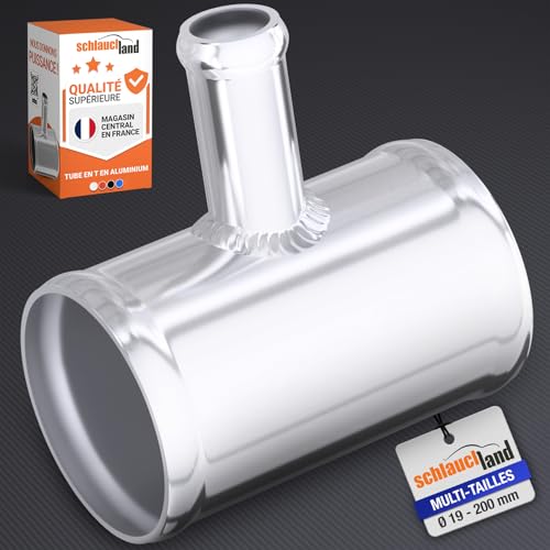 T PIECE TUBE ALUMINIUM diamètre extérieur-Ø 38mm argent poli SORTI-Ø 30mm | TAILLES-Ø 25-200mm | Té Réduit Raccord Tuyau Connecteur Alu Universel Essence Diesel Eaux Air Liquide Radiateur