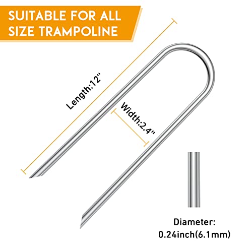 Uniprime Piquets de trampoline en forme de U en métal très résistant – Trampolines longs piquets pour but de football, tente de camping, décoration de jardin – Image 4