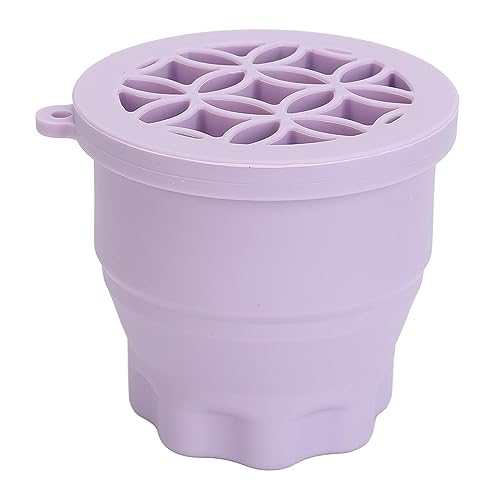 Foldable Silicone Makeup Brush Cleaner Cup, Makeup Brush Cleaner Bowl Cosmetic Brush Cleaning Pad Drying Rack Silicone Scrubber Bowl Portable Washing Tool (or) ()