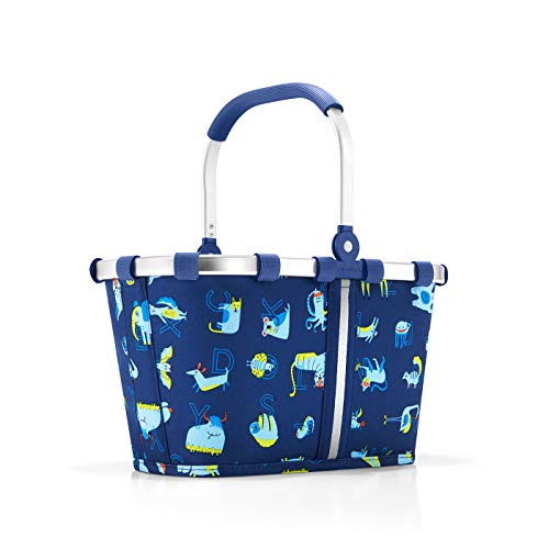reisenthel carrybag XS kids – Stabiler Einkaufskorb XS im Kids Design mit praktischer Innentasche und refelktierendem Streifen – Namensschild auf der Innenseite - wasserabweisendes Design blue