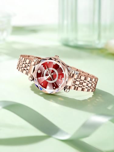 Giordano Analog Watch for Women, Rose Gold, Red - Image 6