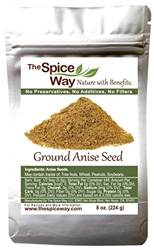 The Spice Way Premium Anise Seeds - Ground seeds ( 8 oz ) also called Aniseed. Used for baking bread, cooking and even tea.