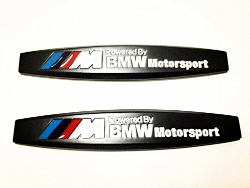 Bzqq 2 pcs///M Car decoration Accessories Zinc alloy Shuttle shape Emblem Badge Decal Fender Side Sticker Apply To For BMW (black)