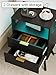 Leomonio Nightstand with Charging Station and LED Lights, Modern Bedside Table with 2 Storage Drawer and Open Wood Shelf for Bedroom and Small Spaces, Night Stand with Solid Wood Legs