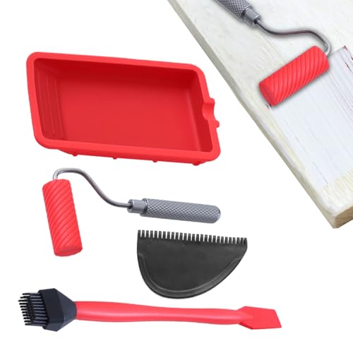 Juego de aplicadores de pegamento, rodillo adhesivo con Tray, reutilizable Tool Kit Brush, Precise Gluing for Crafts, Furniture, Woodworking, Hobby, Carpenter, Gabinete Making, 5,3 x 2,99 x 0,59