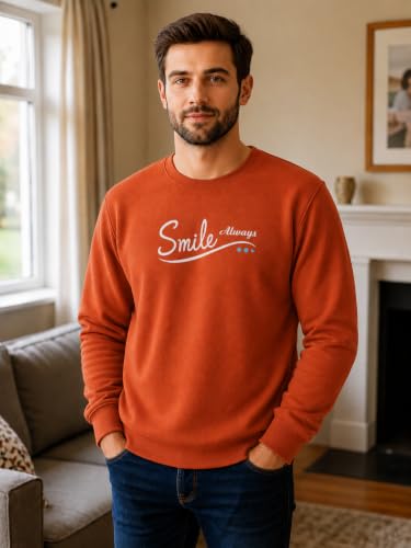 Image of Mack Jonney Men's Printed Fleece Sweatshirt|Full Sleeve Round Neck Winter Sweatshirt for Casual Wear|Travel|Gym & Everyday Style-mj-403