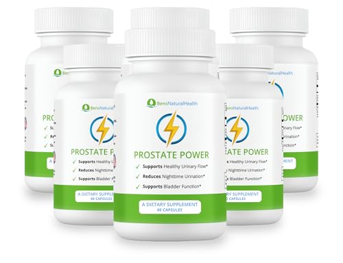 Ben's Natural Health Prostate Power Supplement, High-Strength Prostate Support with Saw Palmetto, Rye Flower Pollen, & Boron Glycine Complex, 60 Capsules, 6 Pack