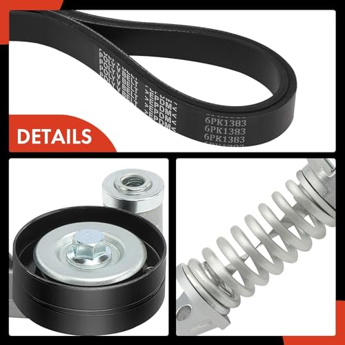 A-Premium Engine Serpentine Belt Drive Kit with Tensioner & Bolt Compatible with Chevrolet Trax, Sonic 2013-2018 & Buick Encore 2013-2018 - DOHC Turbocharged L4 1.4L by A-premium - Image 8