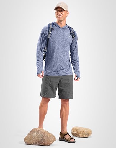 Image of Men's Sun Protection Hoodie Shirts Long Sleeve UPF 50+ Swim Shirts for Men Rash Guard Fishing Shirt Quick Dry