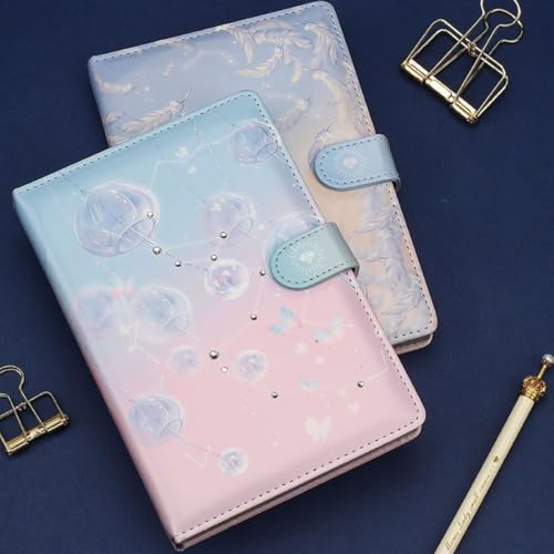Caderno Natureza Kawaii Luxo - 1 Unidade Capa Sortida - Folhas Decoradas - Pautadas, Sem Pauta e Quadriculadas - Capa Acolchoada e Fecho Magnético - Tamanho Compacto 18,5 x 13 cm - Perfeito para Criatividade - Pé de Lápis